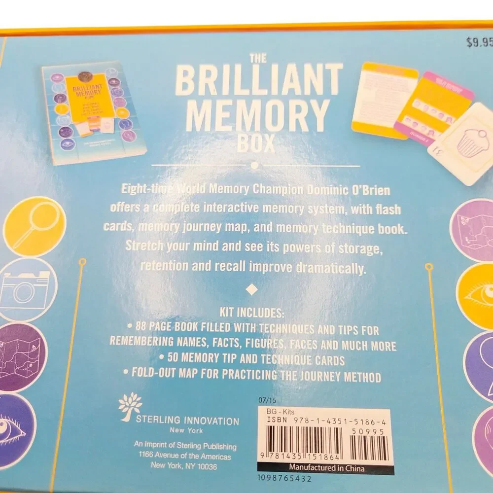 The Brilliant Memory Box Dominic O'Brien Memory Training Kit Book Cards Map